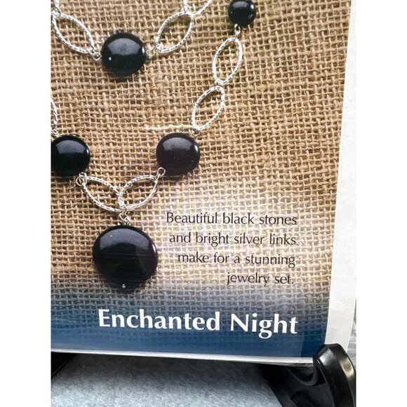 Annies Simply Beads Jewelry Kit Enchanted Night with Black Stones & Silver Links - Picture 2 of 5